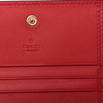 Gucci GG Supreme Monogram Apple Card Case Wallet Beige Multicolor Lobster Red 6 of 8