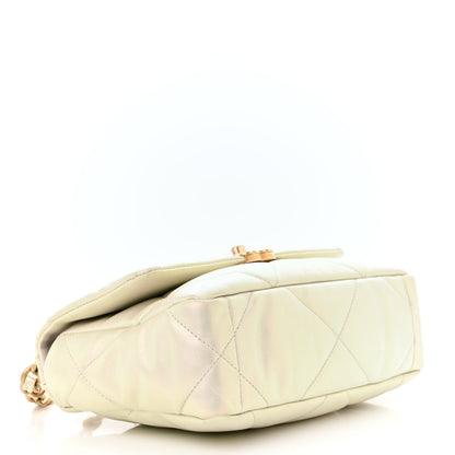 Chanel Iridescent Calfskin Quilted Medium Chanel 19 Flap White 4 of 10