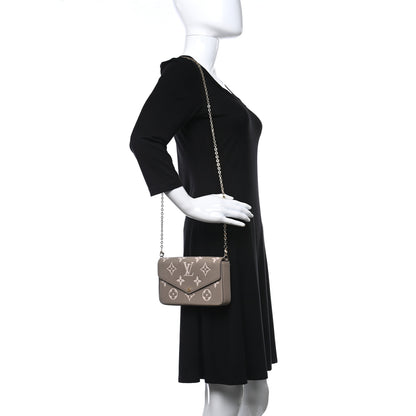 Louis Vuitton Empreinte Monogram Giant Felicie Pochette Tourterelle Creme 2 of 9