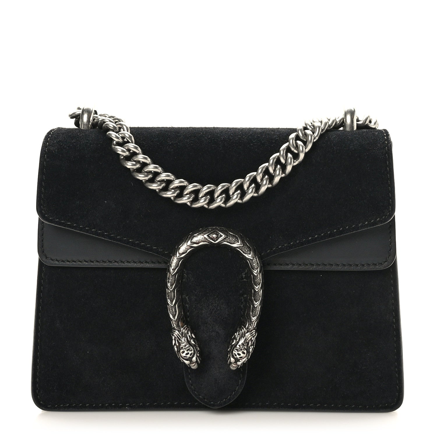 Gucci Suede Mini Dionysus Shoulder Bag Black 1 of 9