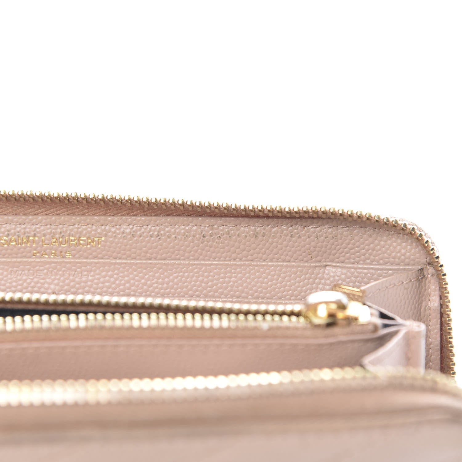 Saint Laurent Grain De Poudre Matelasse Chevron Monogram Zip Around Wallet Rose Poudre 9 of 14