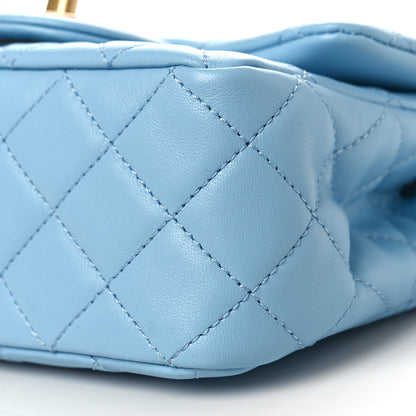 Chanel Lambskin Quilted Mini Pearl Crush Flap Light Blue 9 of 10