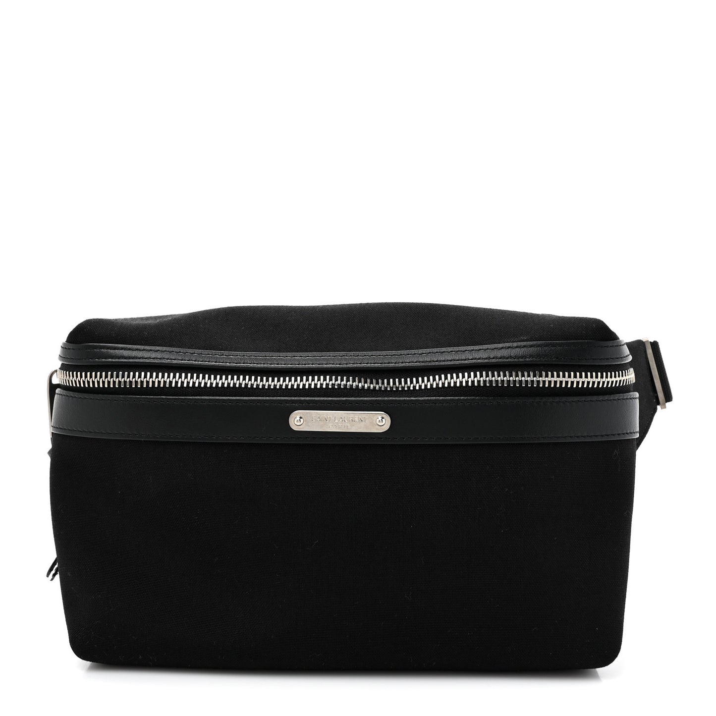 Canvas Calfskin City Belt Bag Black