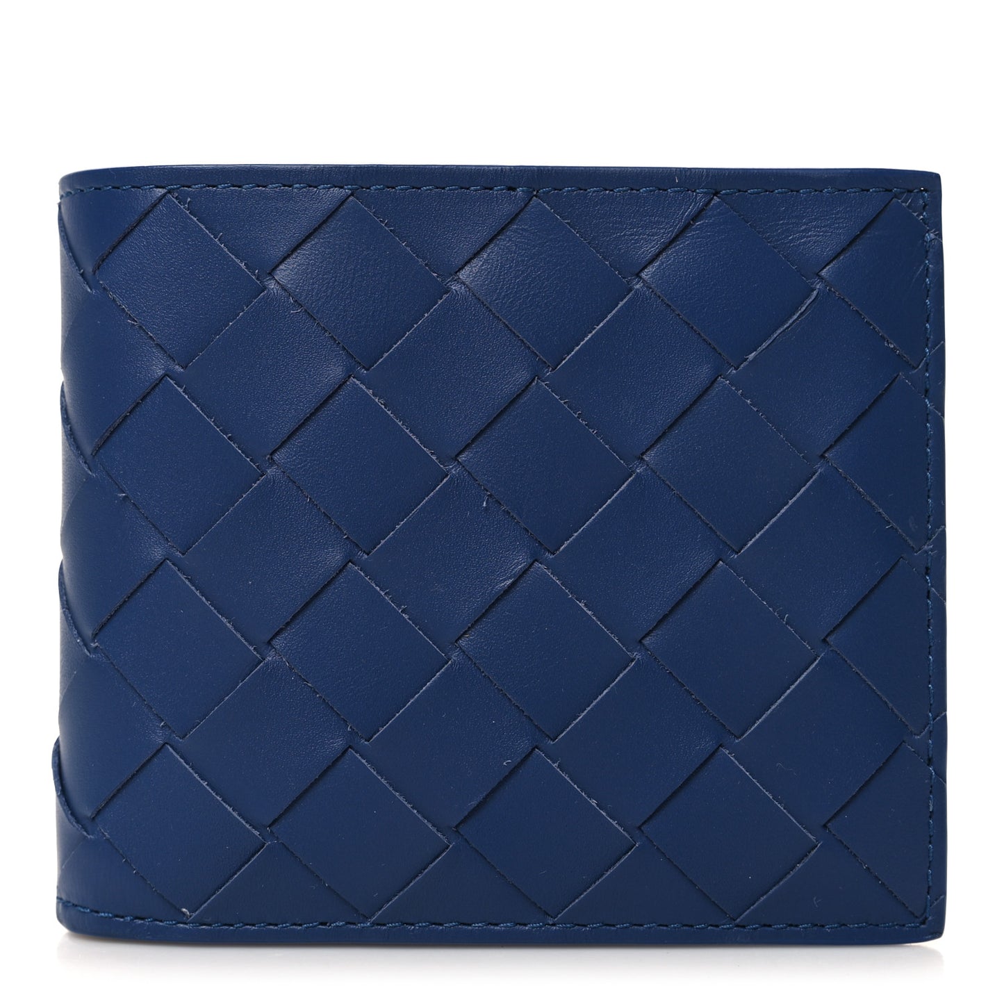 Nappa Intrecciato Bi-Fold Wallet Blue