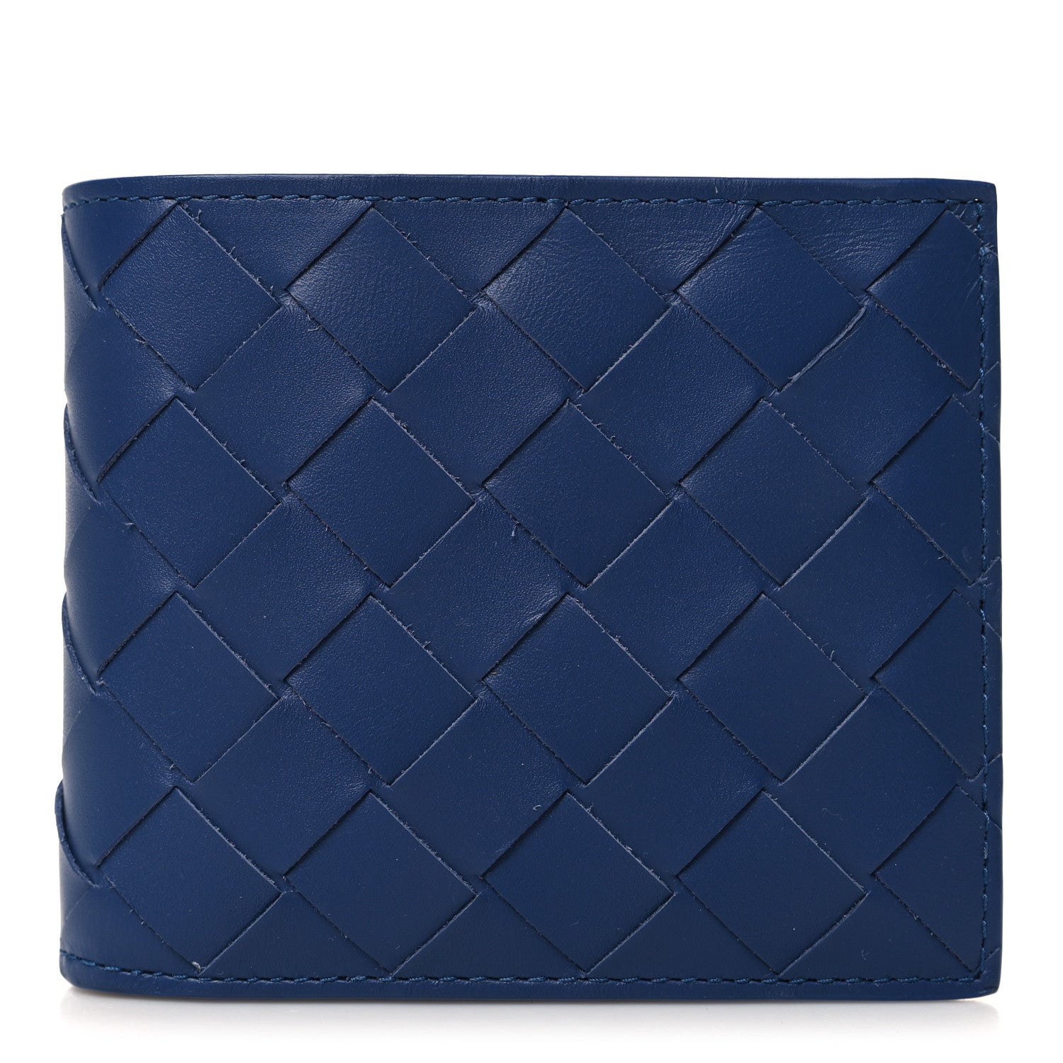 Bottega Veneta Nappa Intrecciato Bi-Fold Wallet Blue 1 of 8