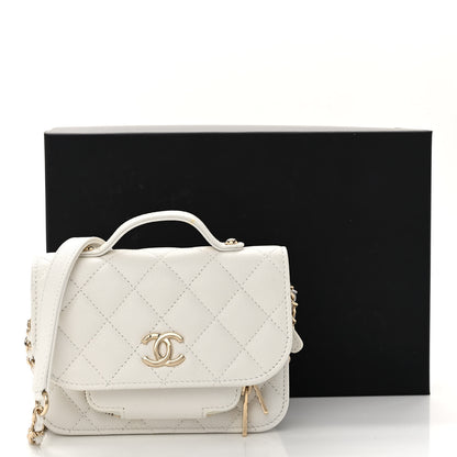 Chanel Caviar Quilted Business Affinity Clutch With Chain Flap White 15 of 15