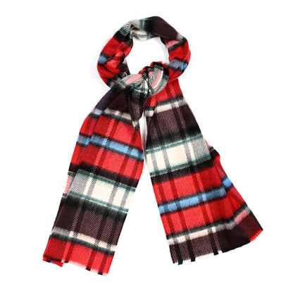 Burberry Mohair Wool Check Scarf Bright Red 1 of 4