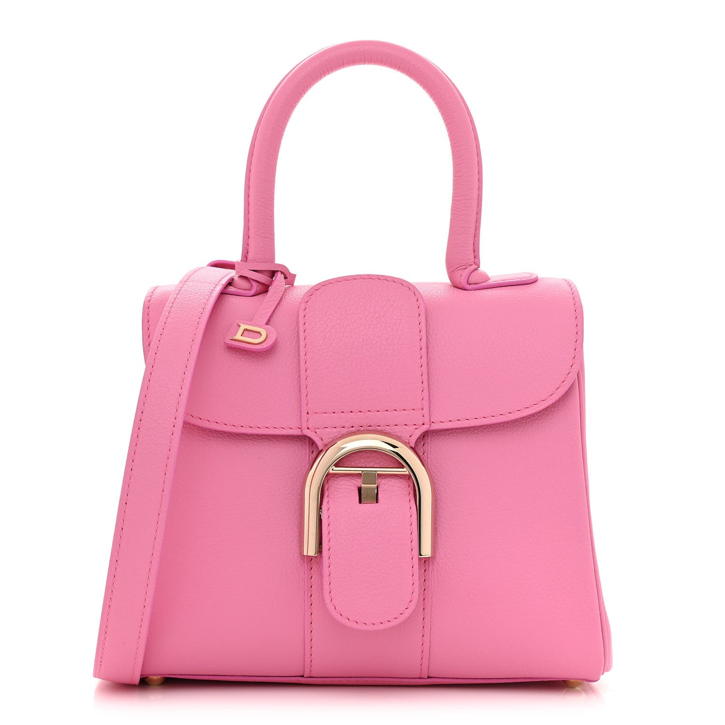 Grained Calfskin Mini Brillant Satchel Flamingo