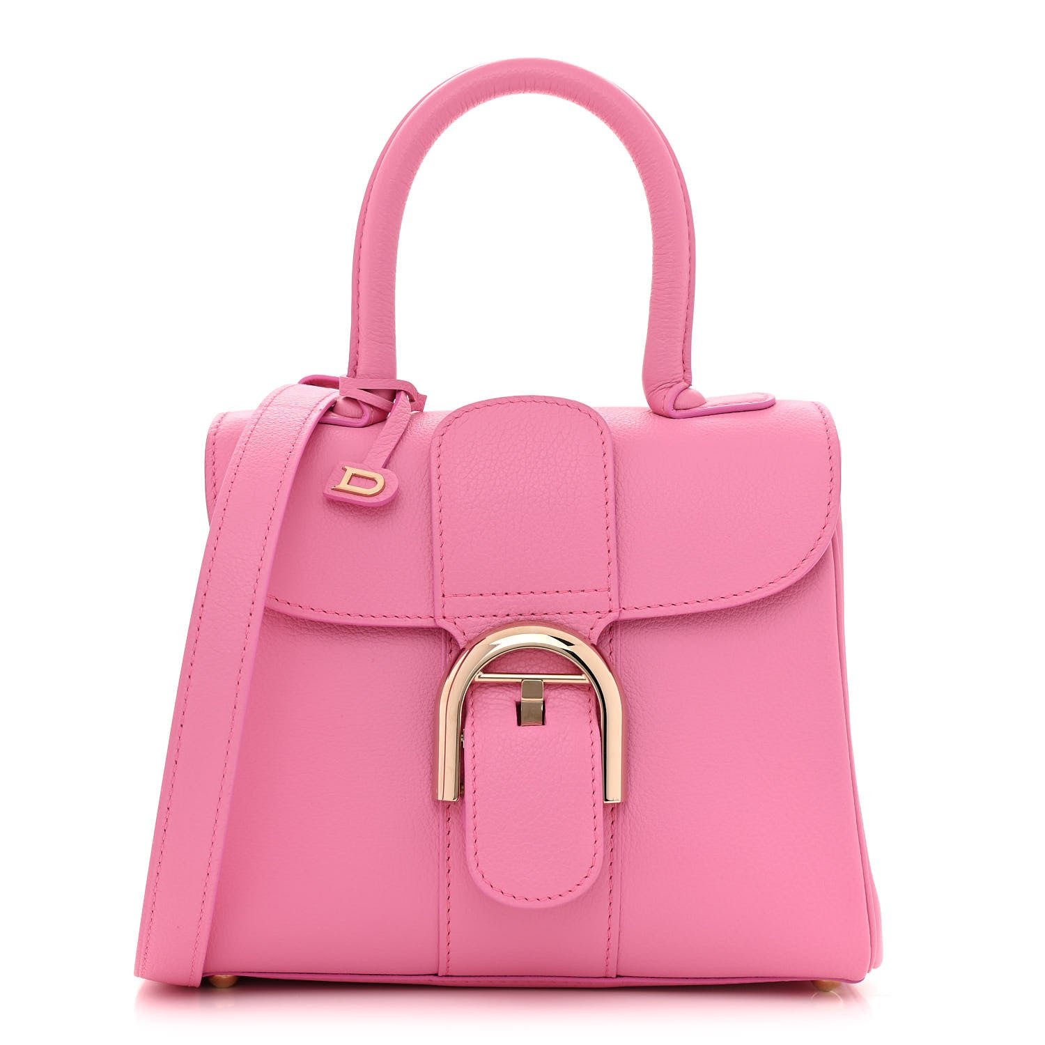 Delvaux Grained Calfskin Mini Brillant Satchel Flamingo 1 of 9