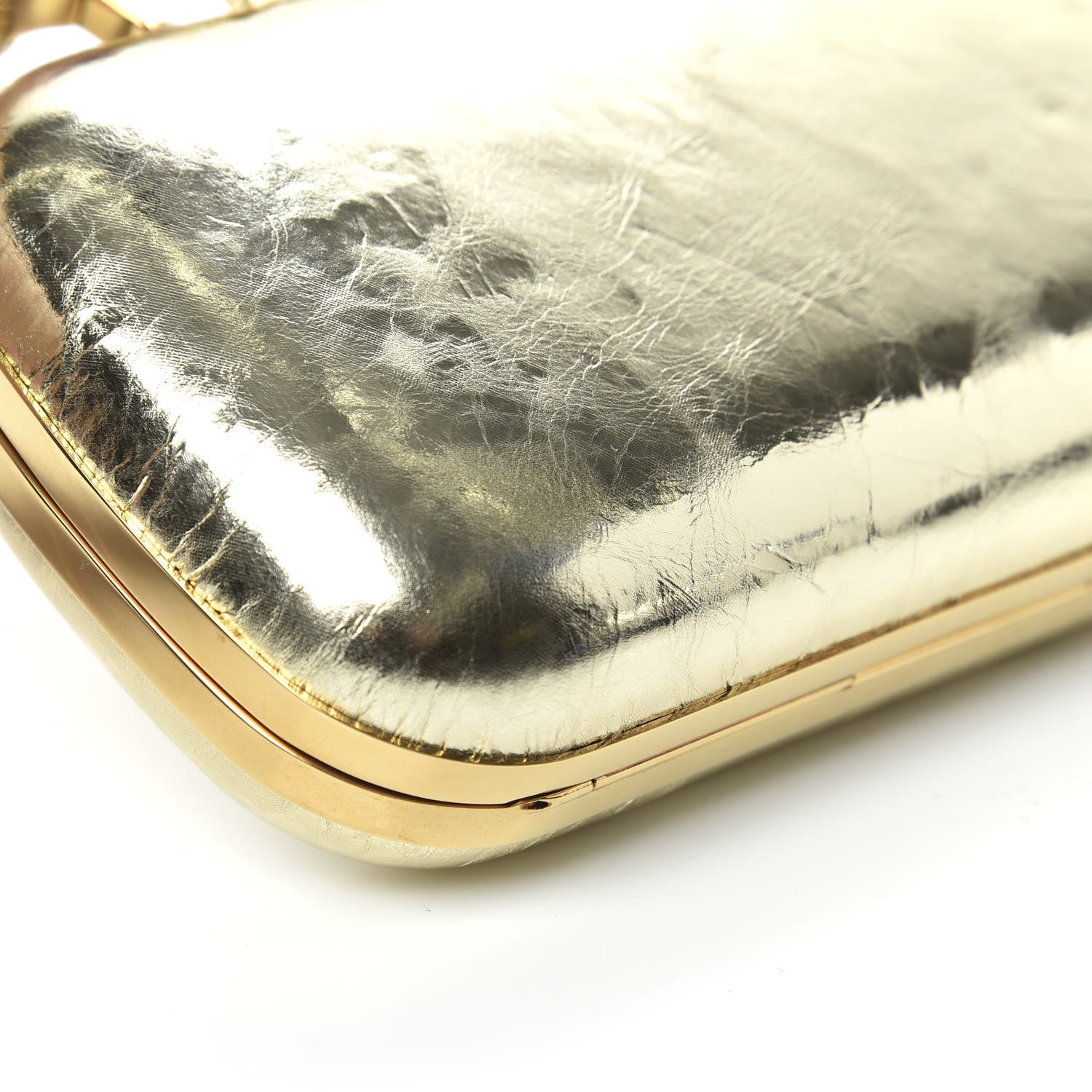 Alexander McQueen Nappa Spider Knuckle Box Clutch Gold 8 of 10