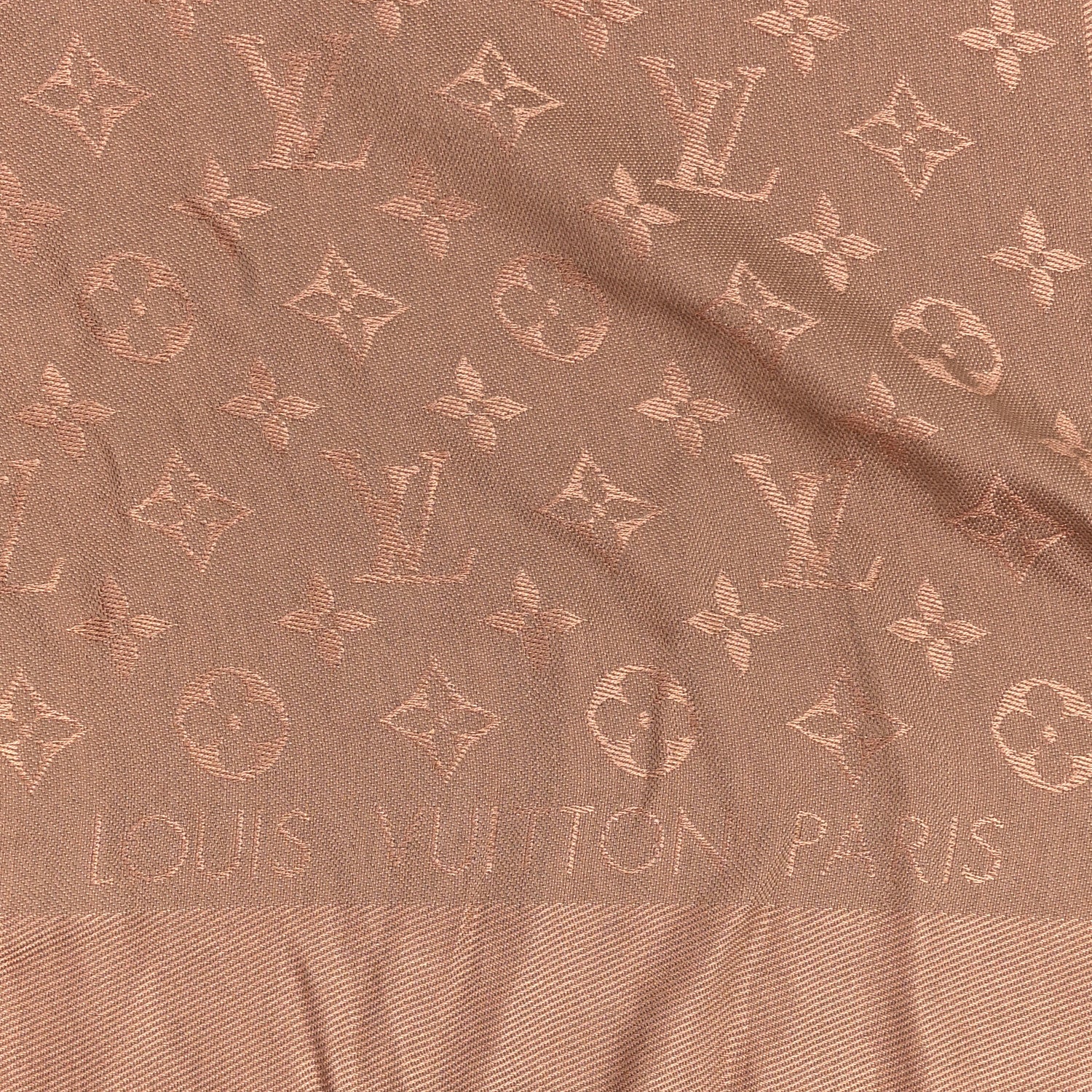 Louis Vuitton Silk Wool Monogram Shawl Cappuccino 2 of 3