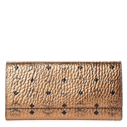 MCM Metallic Visetos Continental Flap Wallet Gold 1 of 9