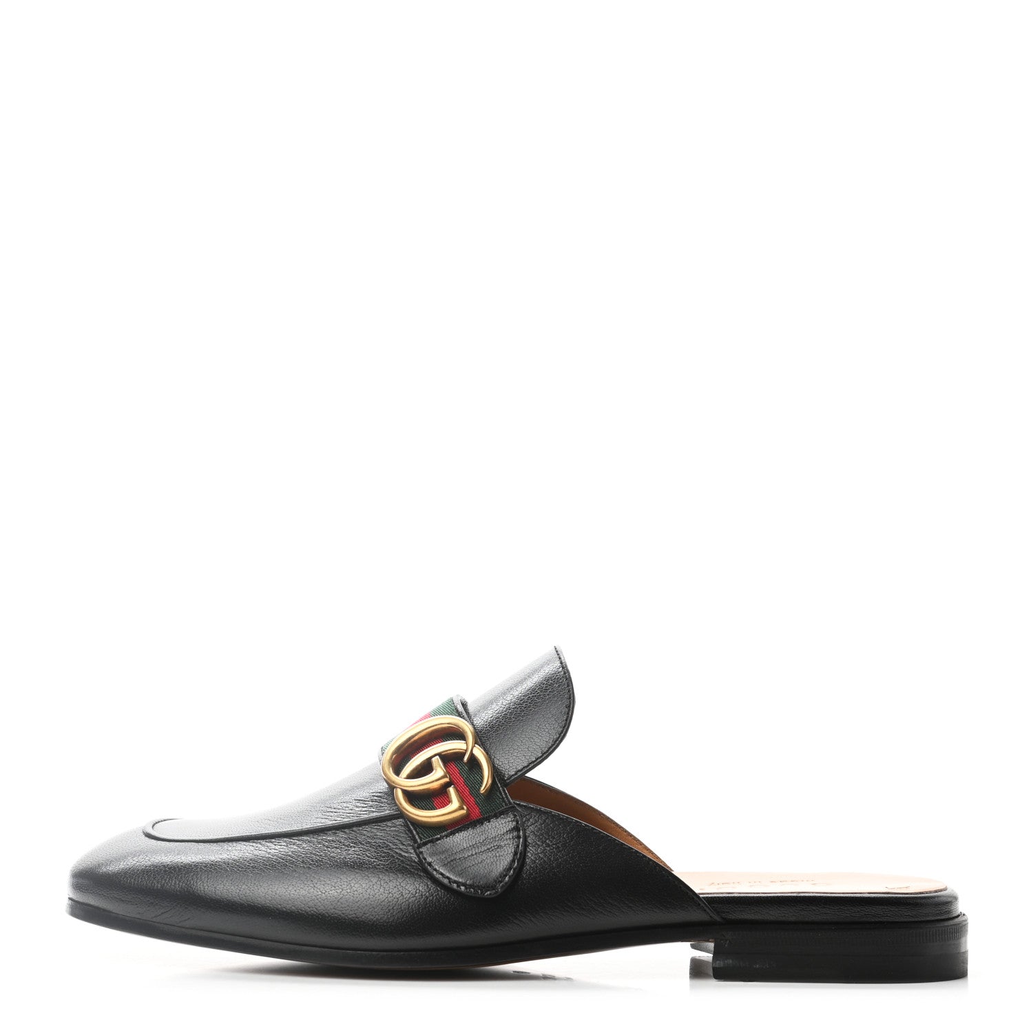Gucci Goatskin Web GG Mens Princetown Slippers 6.5 Black 1 of 8