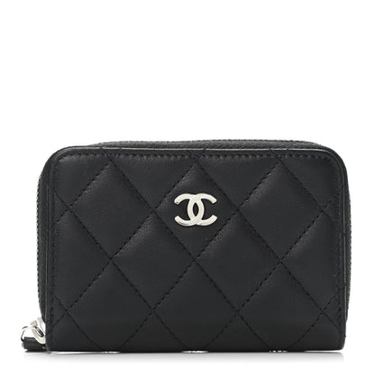 Chanel Lambskin Quilted Zip Coin Purse Black 1 of 4