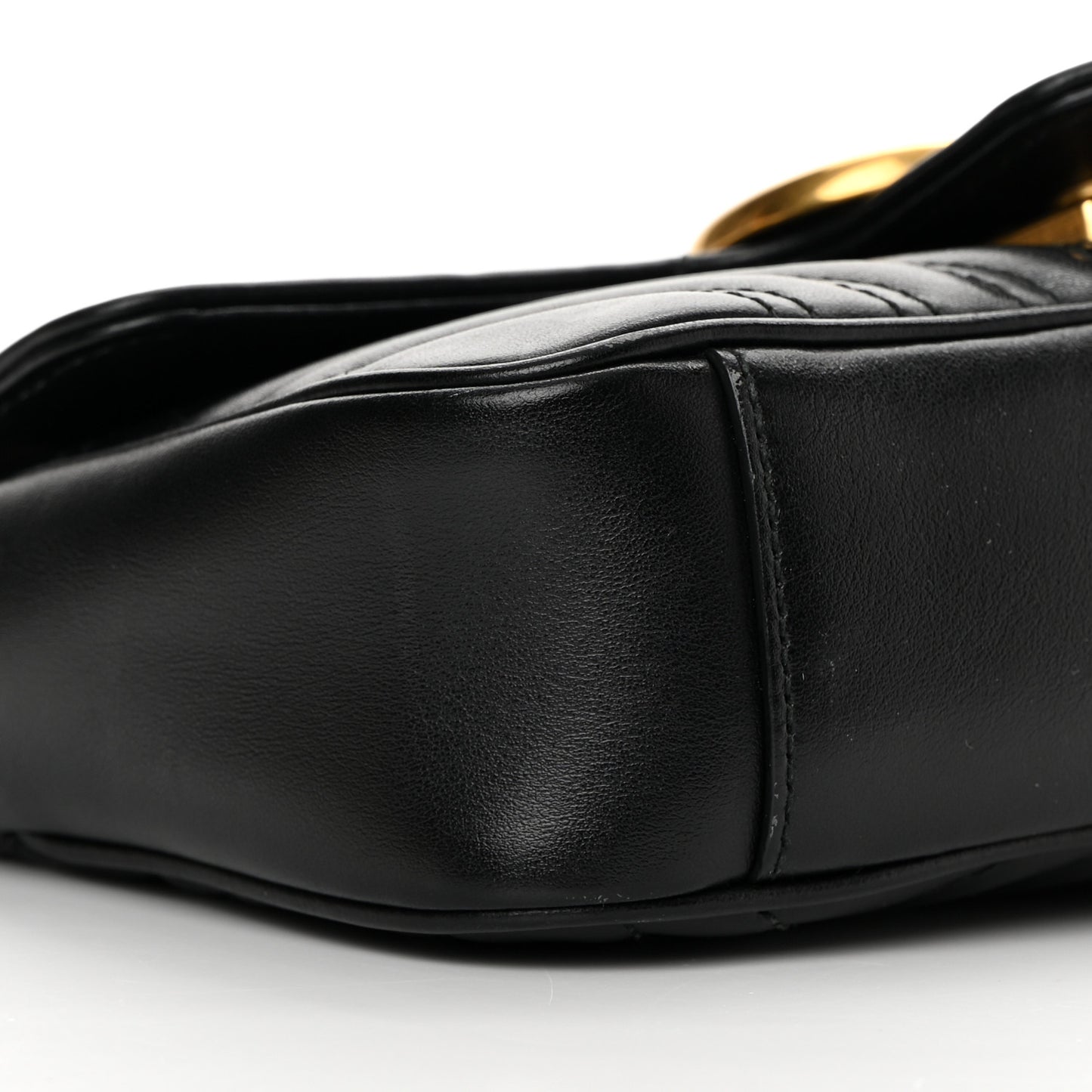Calfskin Matelasse Mini GG Marmont Shoulder Bag Black