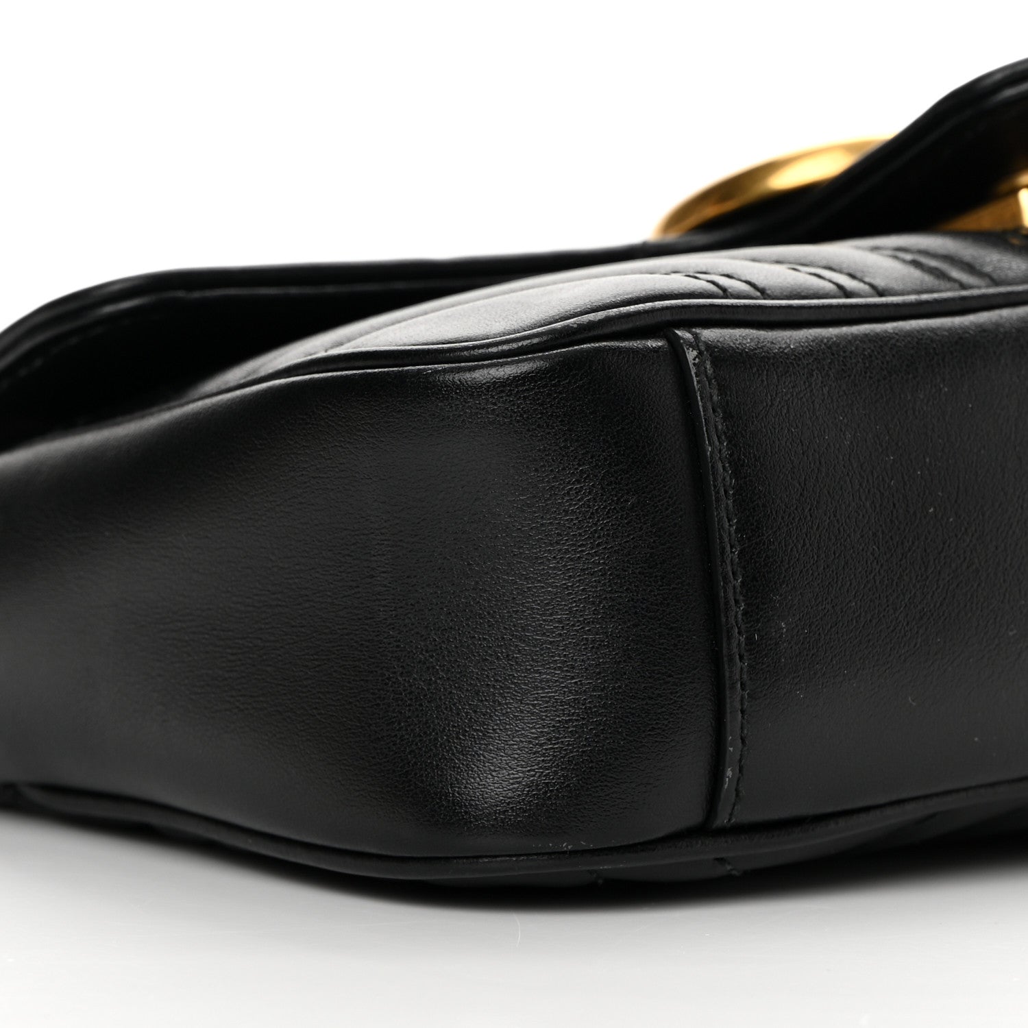 Gucci Calfskin Matelasse Mini GG Marmont Shoulder Bag Black 9 of 17