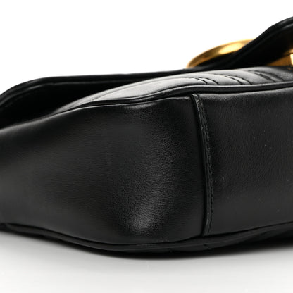 Gucci Calfskin Matelasse Mini GG Marmont Shoulder Bag Black 9 of 17