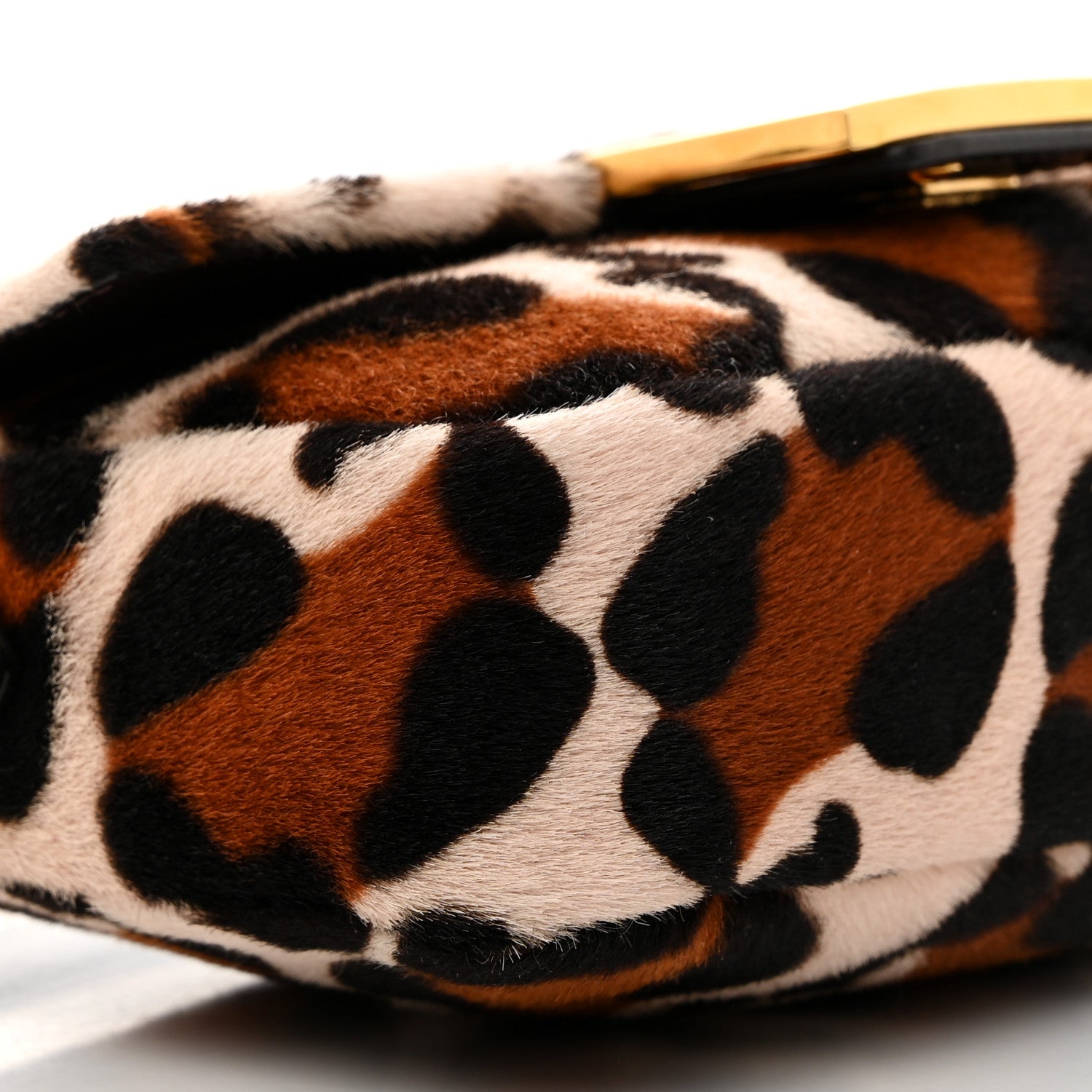 Fendi Calf Hair Leopard Print Mini Baguette Pink Brown 9 of 10