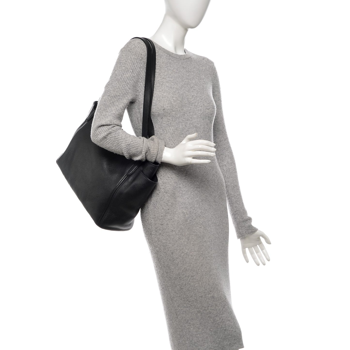Vitello Daino Side Pocket Tote Nero Black