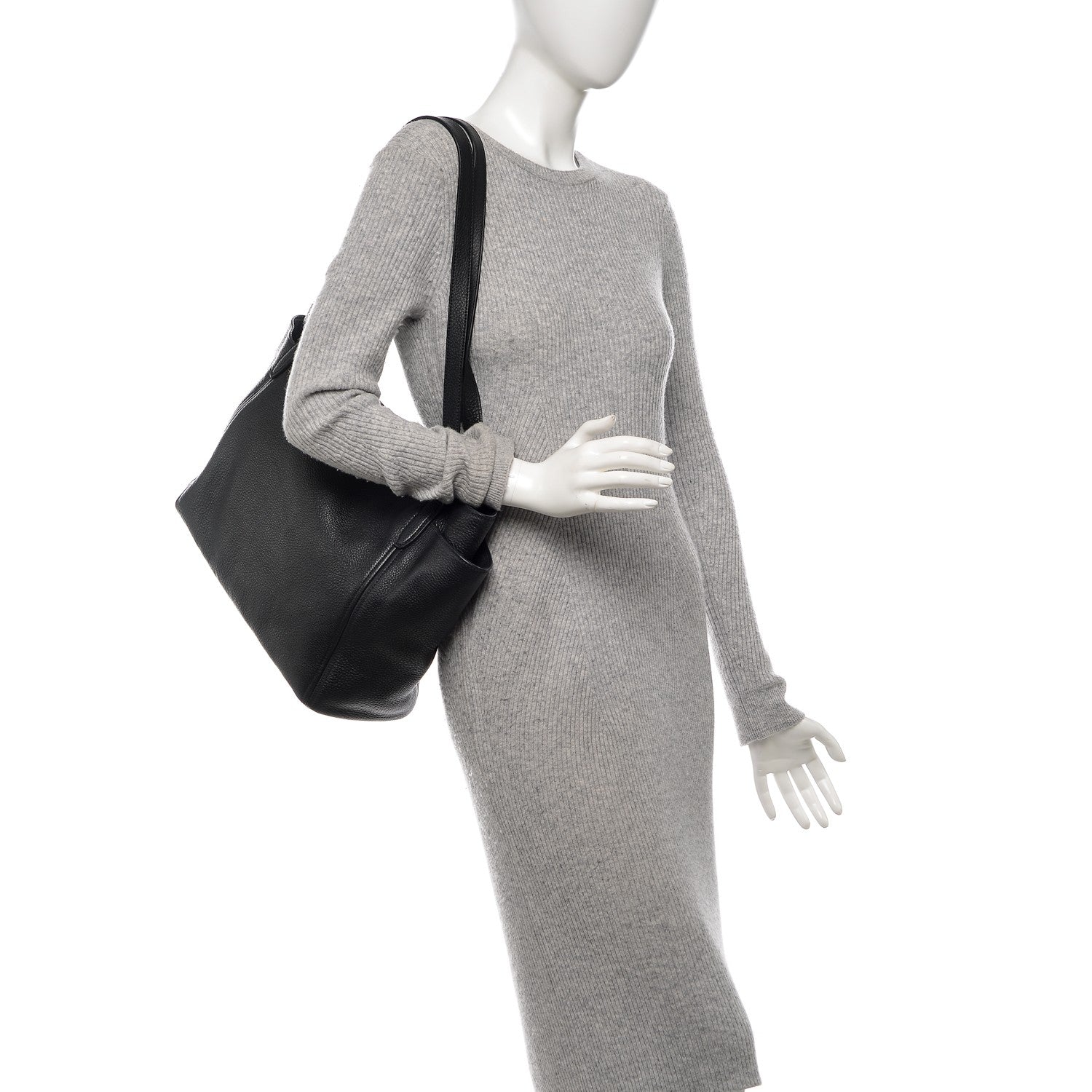 Prada Vitello Daino Side Pocket Tote Nero Black 2 of 6