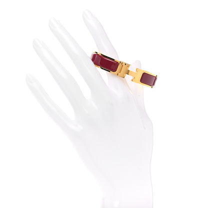 Hermes Enamel Narrow Clic Clac H Bracelet PM Rouge De Chine 2 of 5