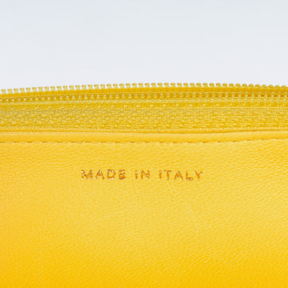 Chanel Lambskin Quilted Wallet on Chain WOC Yellow 7 of 9