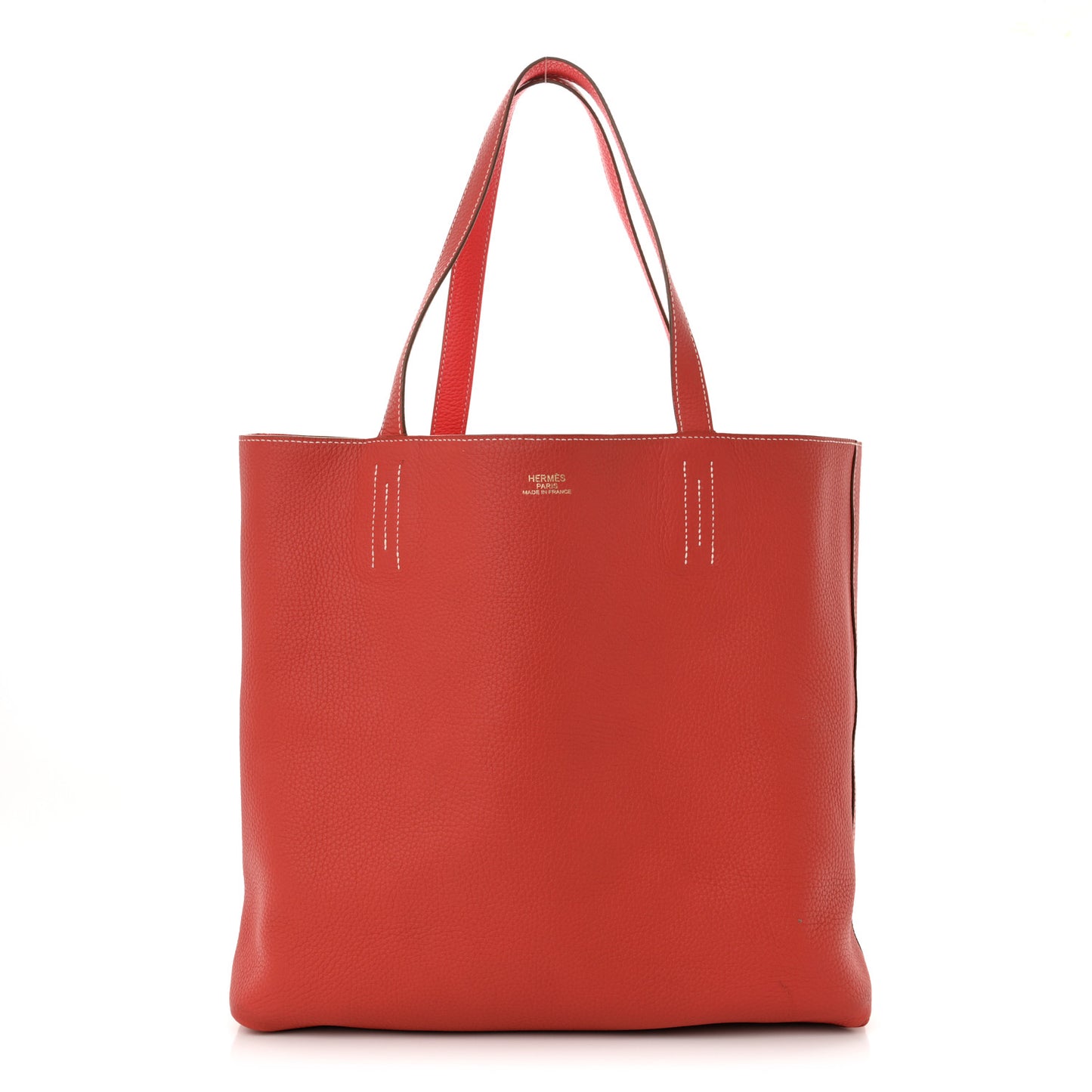 Taurillon Clemence Double Sens Reversible Tote 36 Sanguine Rose Jaipur