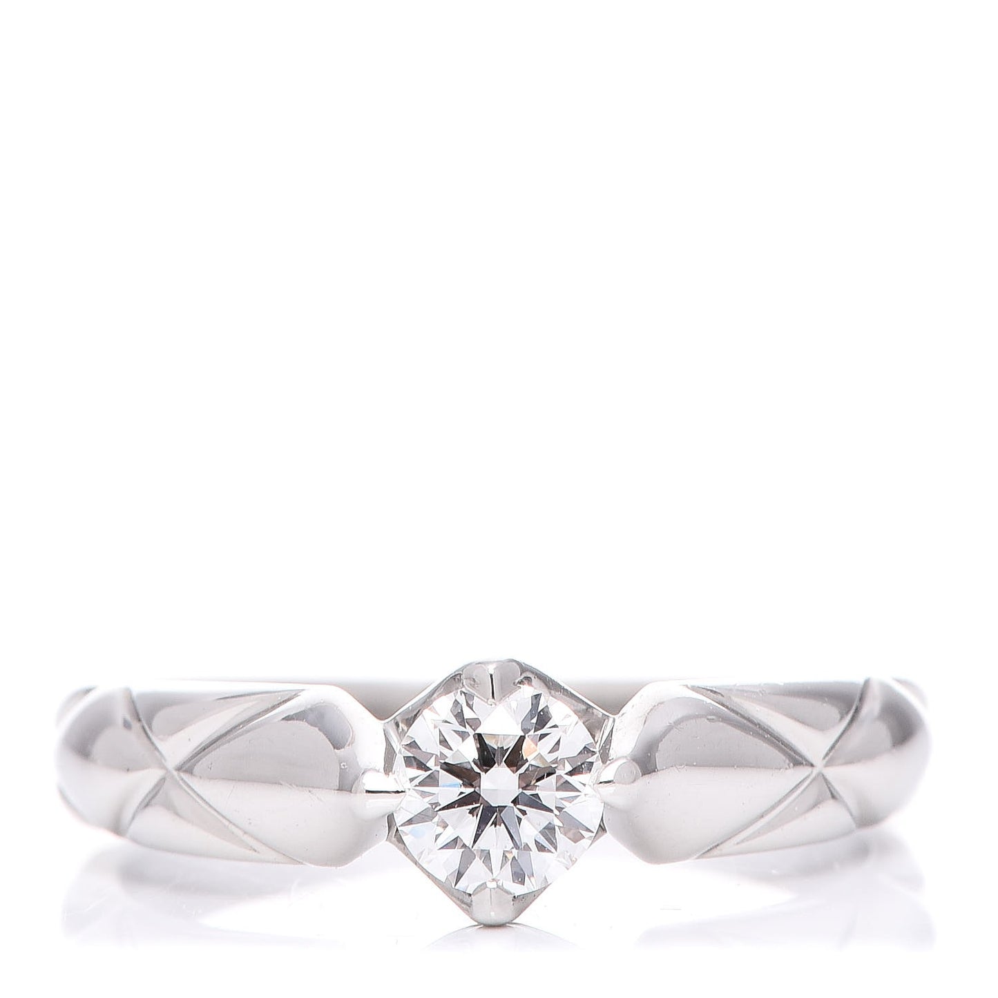 Platinum Diamond Matelasse Ring 48 4.5