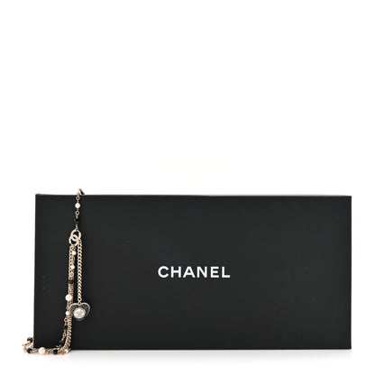 Chanel Pearl Crystal Bead Chain Heart CC Belt 80 Gold Black 4 of 4