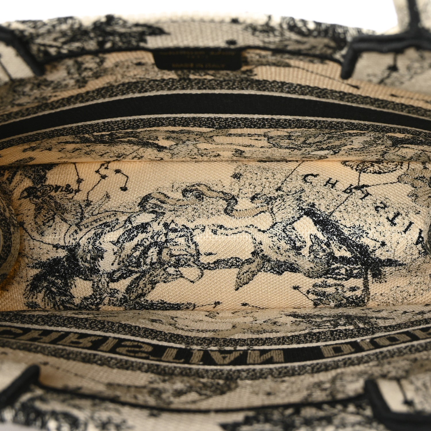 Christian Dior Canvas Zodiac Toile De Jouy Embroidered Medium Book Tote Latte 5 of 8