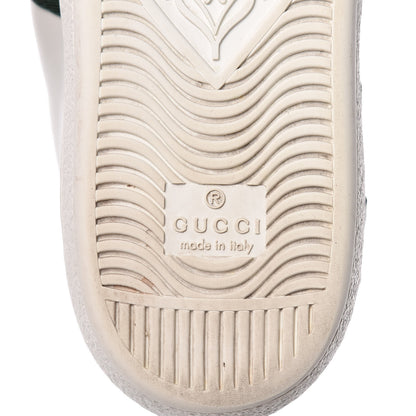 Gucci Metallic Calfskin Floral Embroidered Womens Ace Sneakers 36.5 Silver 9 of 17