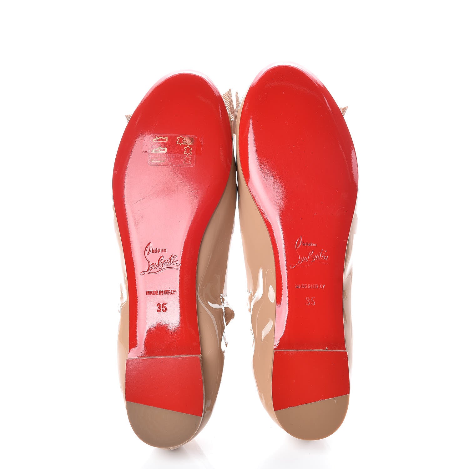 Christian Louboutin Patent Gloriana Bow Flats 35 Nude 6 of 9