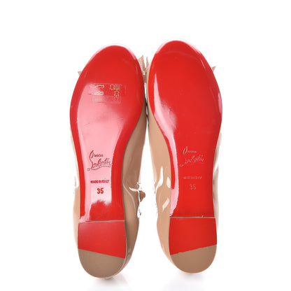 Christian Louboutin Patent Gloriana Bow Flats 35 Nude 6 of 9