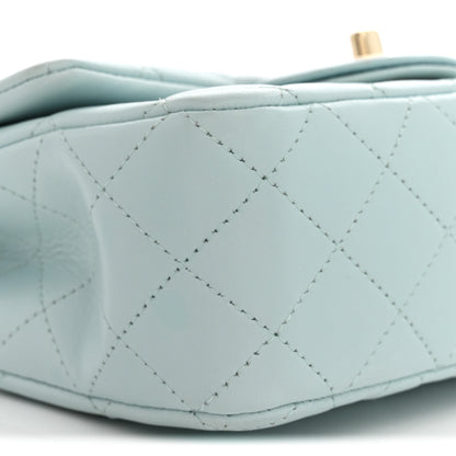 Chanel Lambskin Quilted Mini Top Handle Rectangular Flap Light Blue 9 of 11