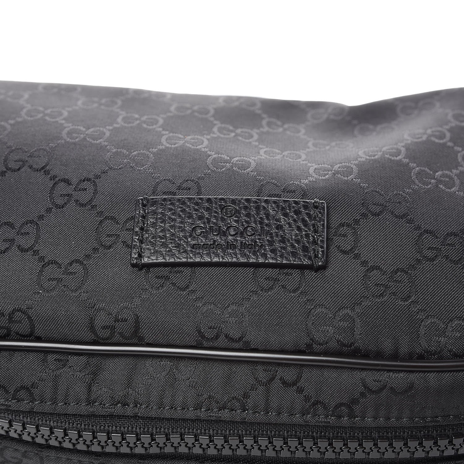 Gucci Nylon Monogram Fanny Pack Belt Bag Black 11 of 11