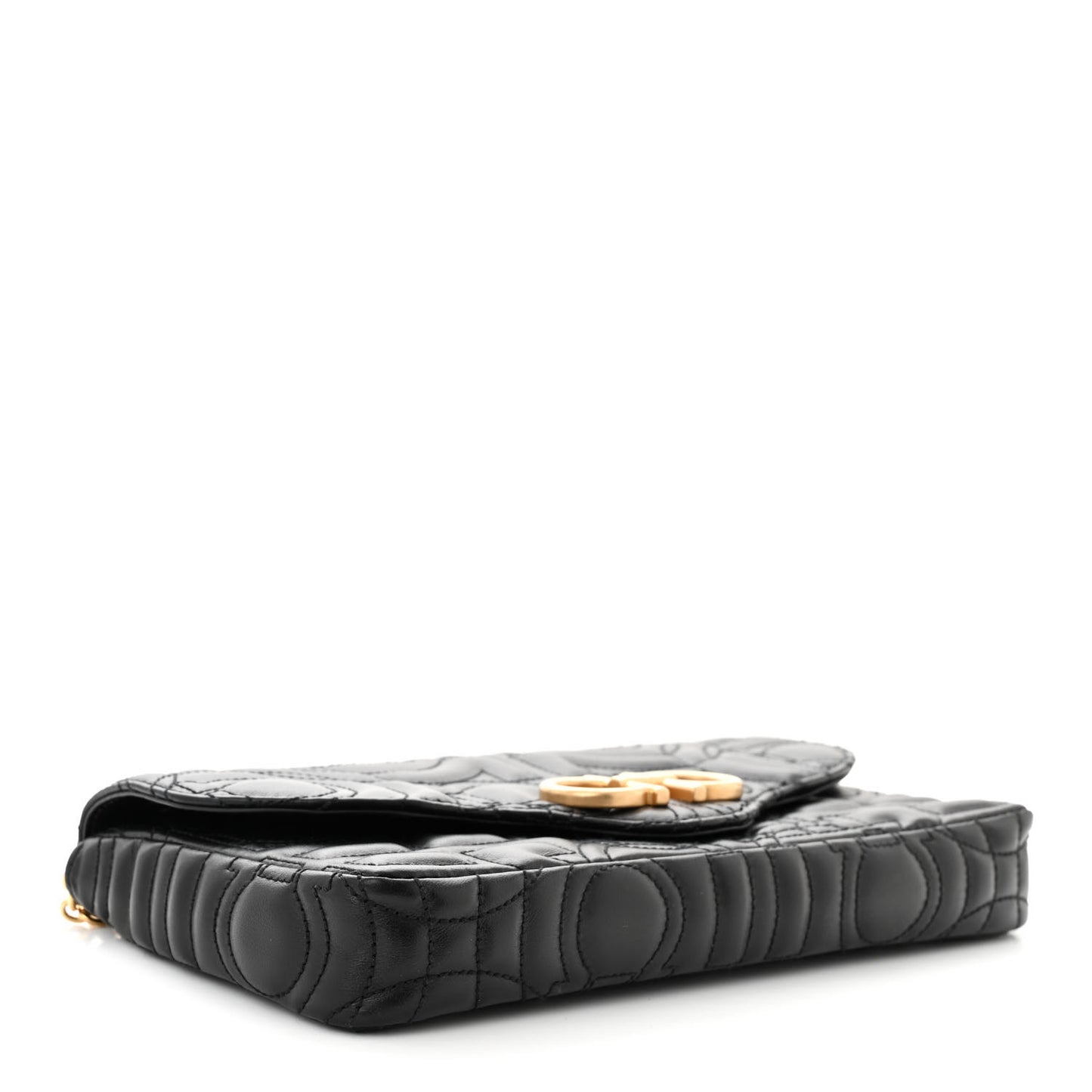 Calfskin Quilted Gancini Mini Bag Black Black
