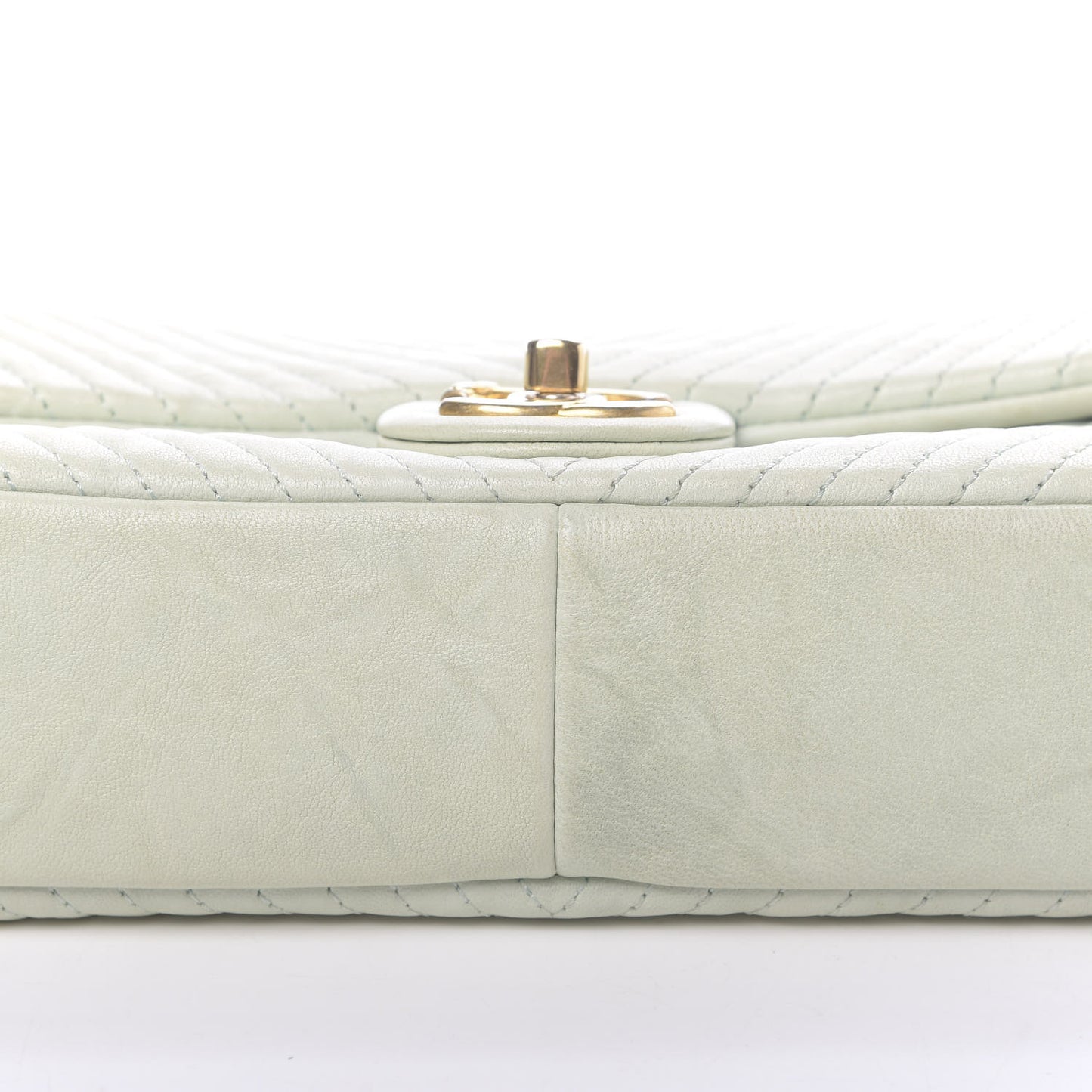 Calfskin Surpique Chevron Small Flap Grey