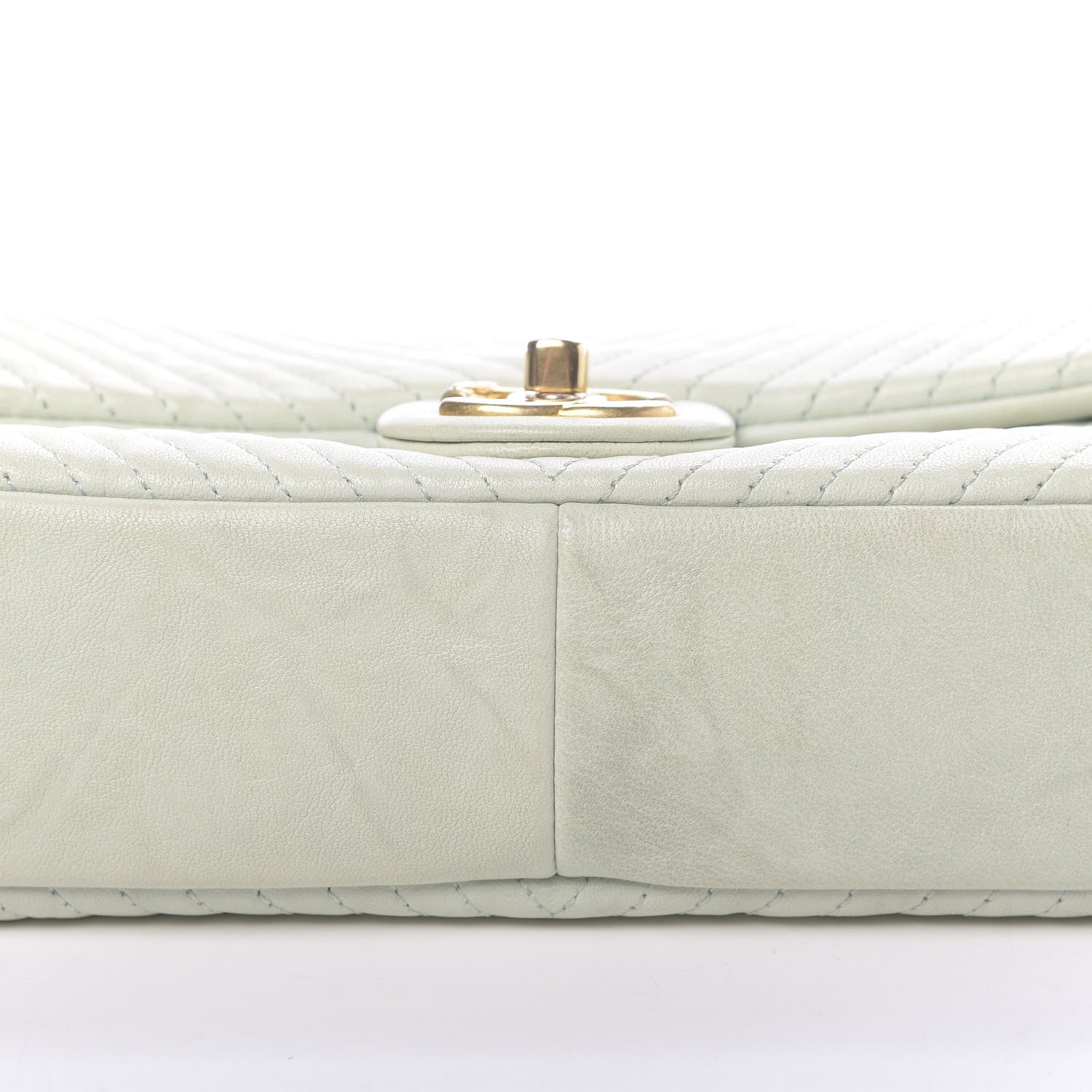 Chanel Calfskin Surpique Chevron Small Flap Grey 9 of 13