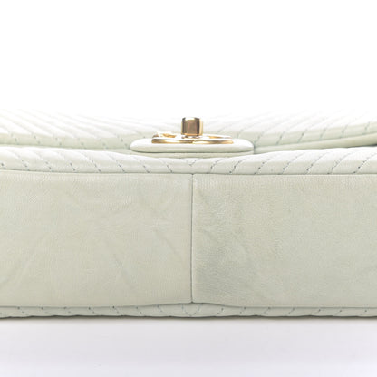 Chanel Calfskin Surpique Chevron Small Flap Grey 9 of 13