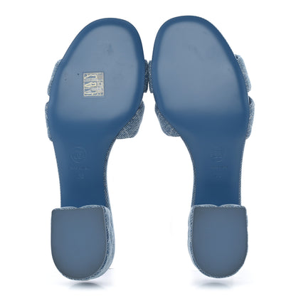 Chanel Denim Quilted Mules 38 Blue 6 of 10