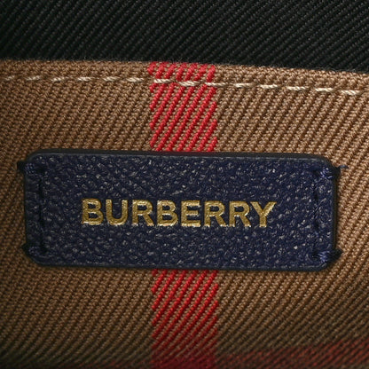 Burberry Calfskin Mega Check Small Banwell Tote Dark Canvas Blue 6 of 9