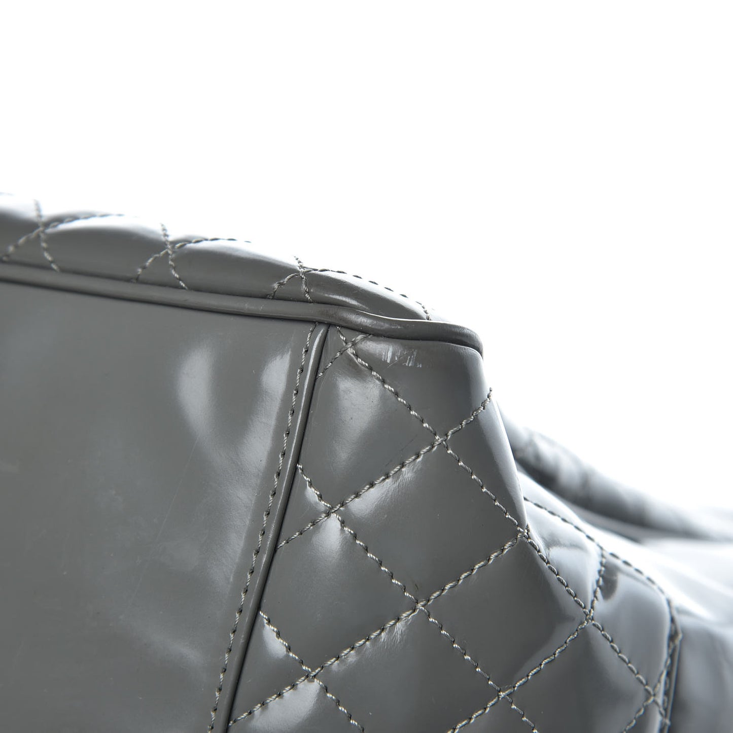 Glazed Calfskin Mademoiselle Lock Kelly Flap Bag Grey