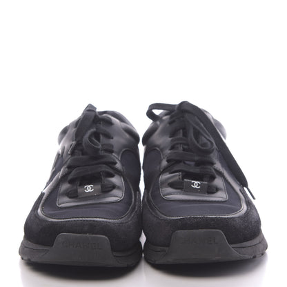 Chanel Fabric Calfskin Suede CC Sneakers 41 Black 2 of 9