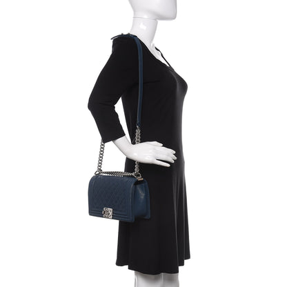 Chanel Caviar Quilted Medium Boy Flap Navy 2 of 11