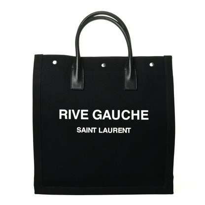 Saint Laurent Linen Calfskin Rive Gauche North South Tote Black 1 of 5