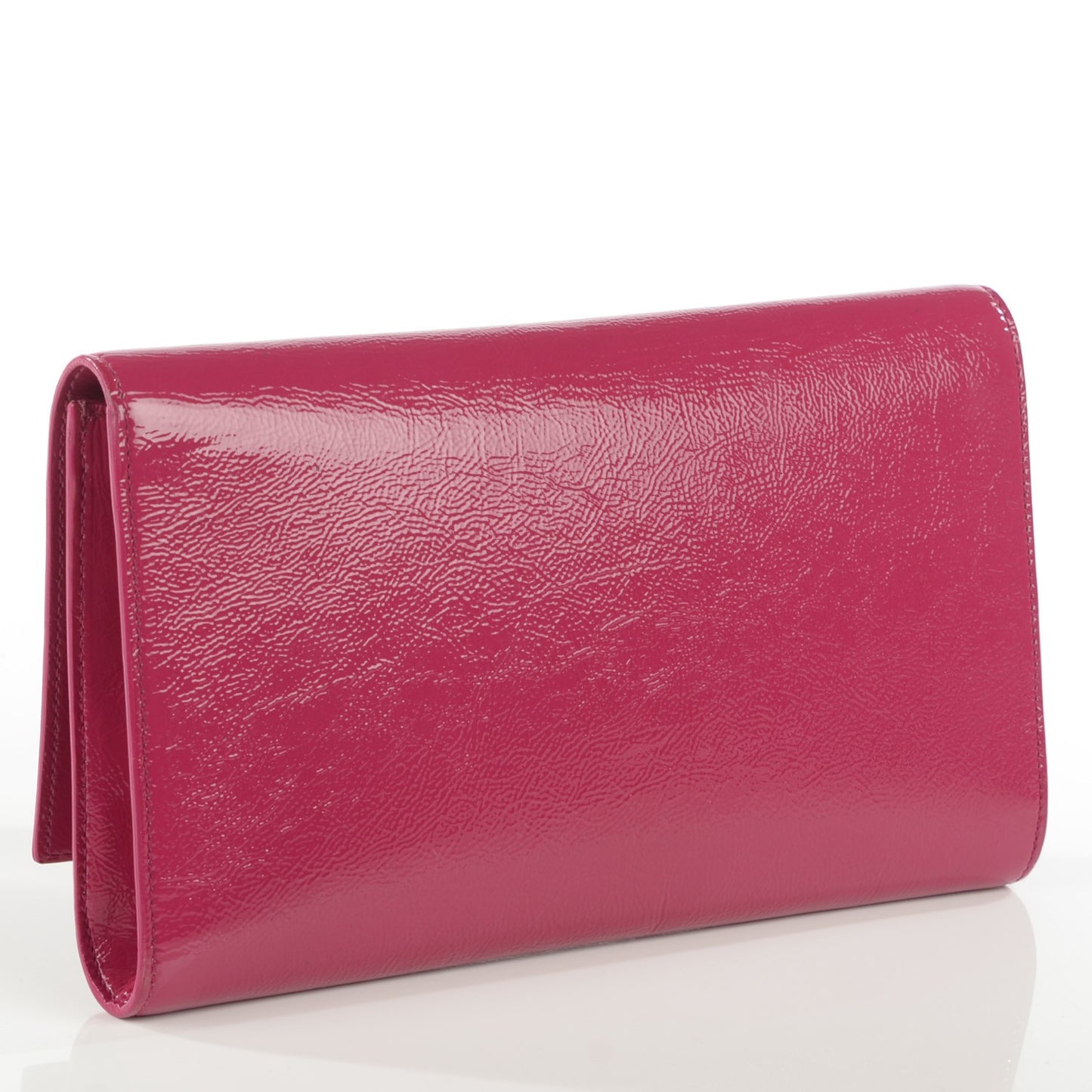 Textured Patent Monogram Large Belle De Jour Clutch Fuchsia