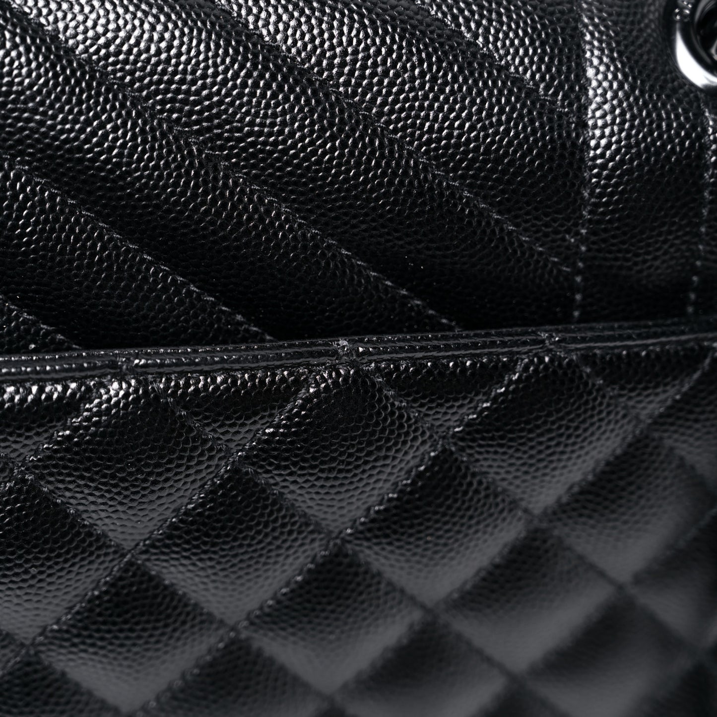 Grain De Poudre Textured Mixed Matelasse Large Triquilt Monogram Monochrome Satchel Black