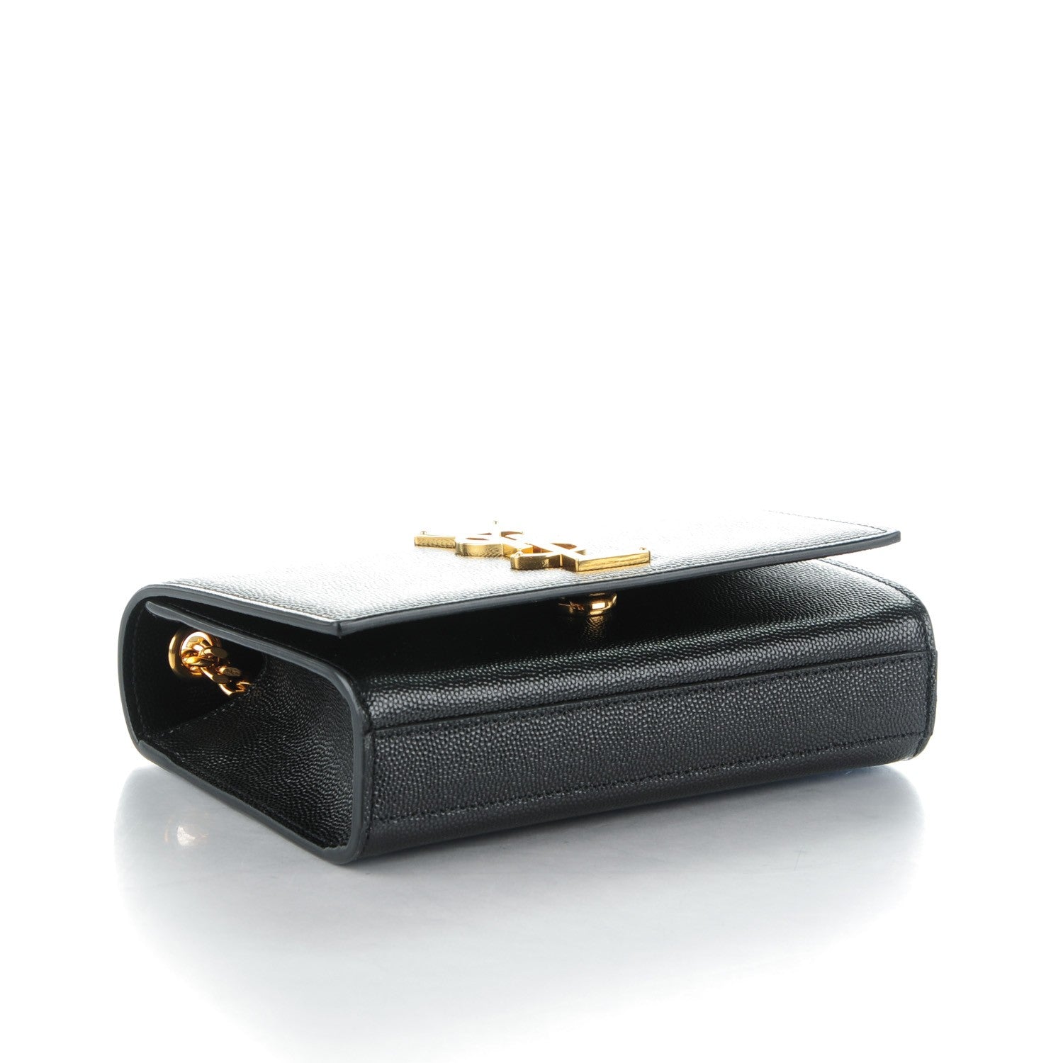 Saint Laurent Grain De Poudre Small Monogram Kate Satchel Black 4 of 6