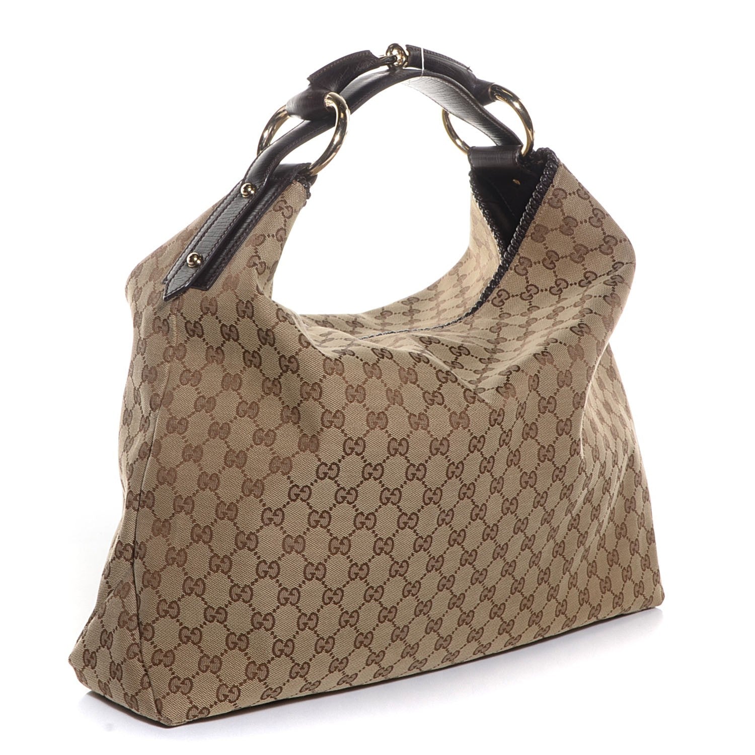 Gucci Monogram Large Horsebit Chain Hobo Dark Brown 2 of 7