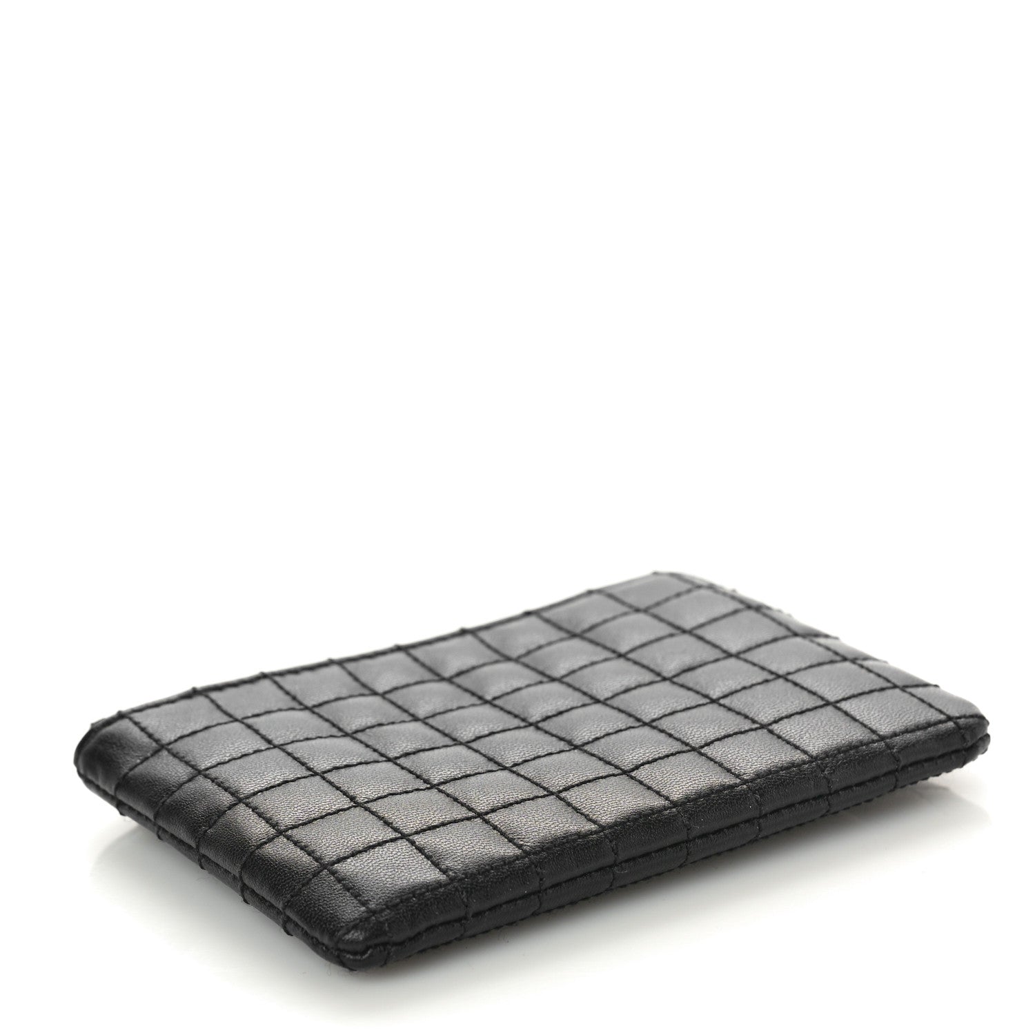 Celine Calfskin Quilted C Charm Coin Card Pouch Black 4 of 7